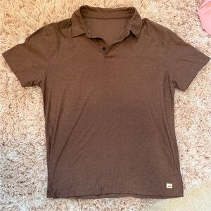 Vuori Mens Heathered Brown Polo Tshirt